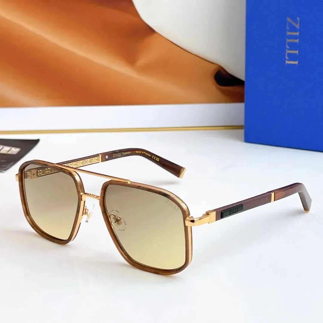 New ZILLI Sunglasses ZI65039 TOP Quality Designer Sunglasses Fashion Metal Frame Classic Luxury Brand Sunglasses For Men Women With Original Box Siz