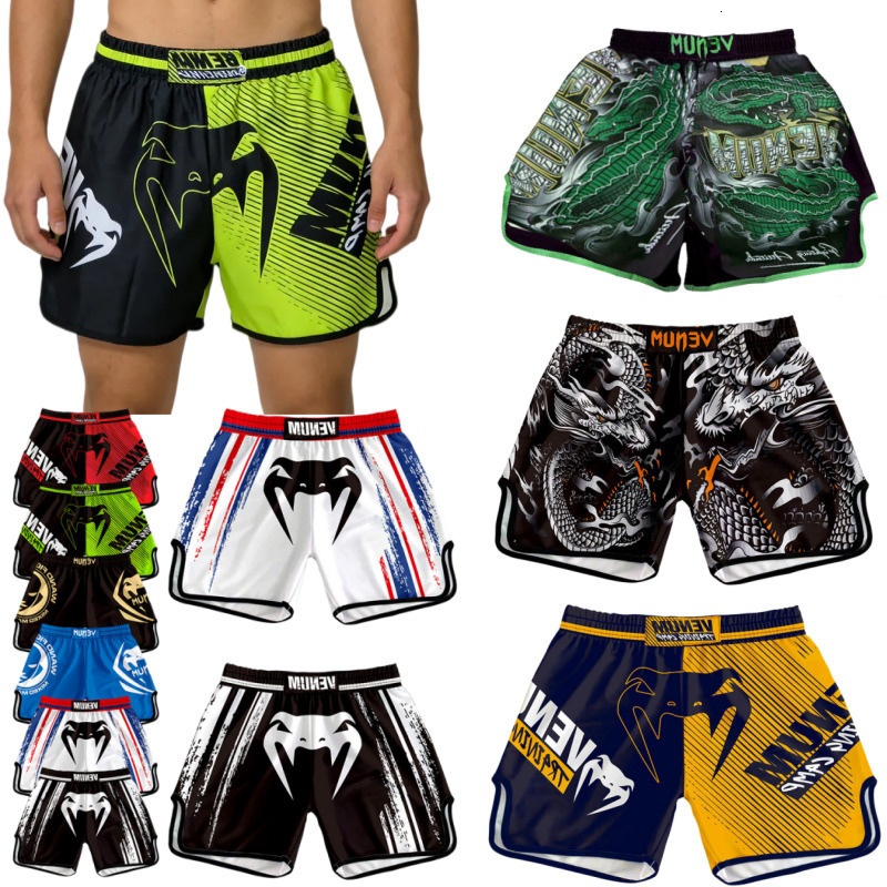 Designer Boxing Shorts Training Men Muay Thai Shorts Grappling Kick Boxing Pants Training Printing MMA Kids Trunks Snake 327 d4-image-1107181445