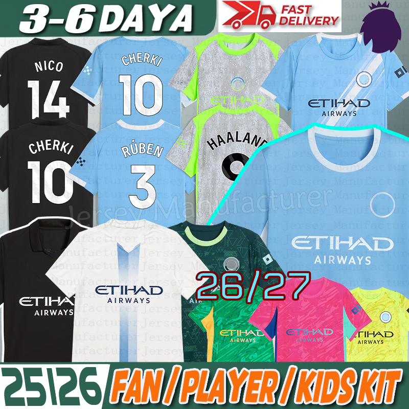 man city jersey kids 3XL 4XL HAALAND FODEN RODRI soccer jersey GVARDIOL REIJNDERS DOKU SEMENYO DIAS 25 26 football jersey CHERKI DONNARUMMA GONZA-image-974164719