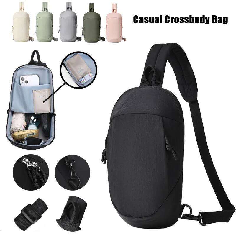Large-Capacity Unisex Casual Chest Anti-Skimming RFID Men's Shoulder Lightweight Nylon Women's Crossbody Bag d3ef6