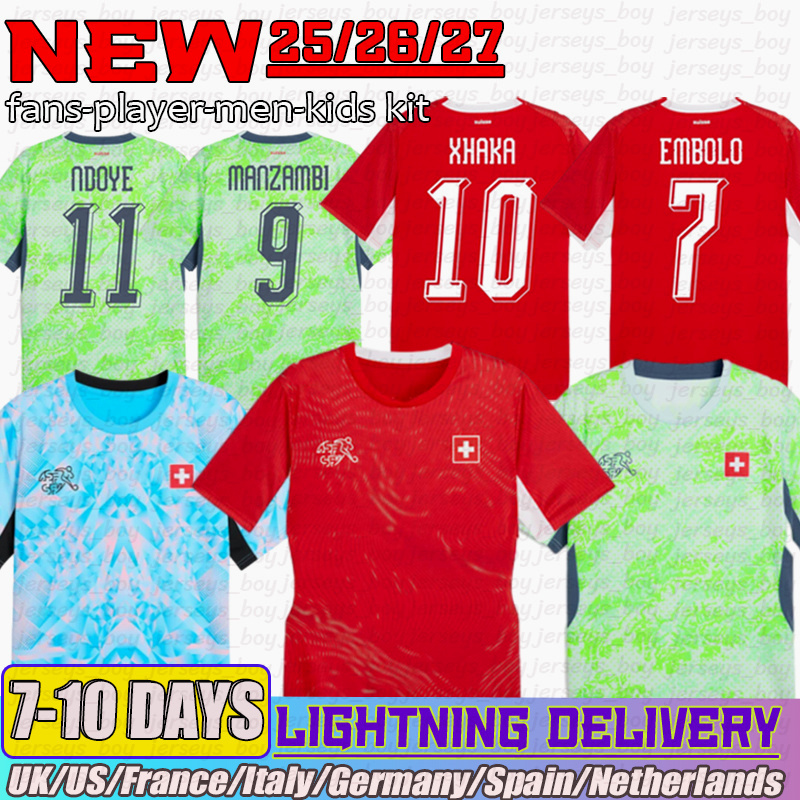 Switzerland Jersey 2026 NDOYE Embolo Vargas sohm Soccer Jerseys Manzambi Xhaka Akanji 2026 hoem away Football shirts Men kids kits-image-995271662