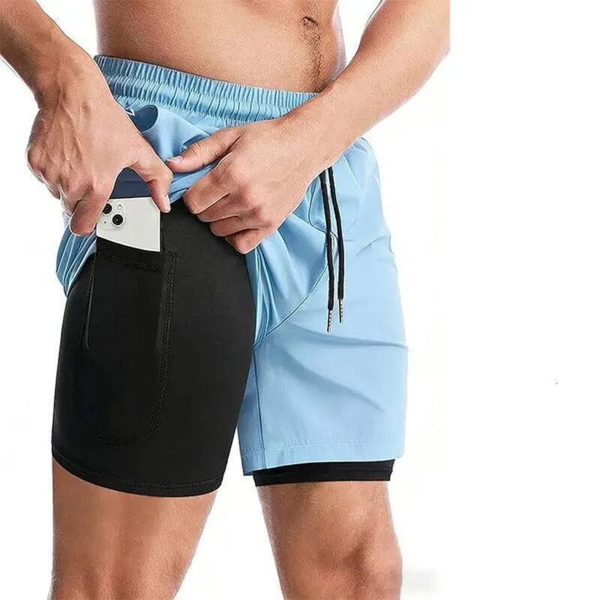 2026 New Soccer Jersey Football Men's Running Sports Male 2 In 1 Quick outdoor Dry Workout Training Gym Fitness Jogging Short Pants Summer Men