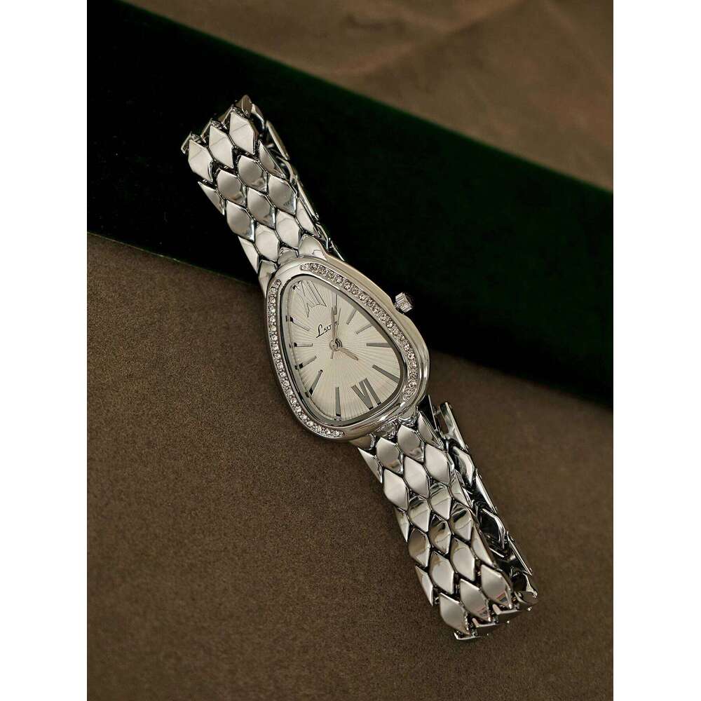 1 new silver classic minimalist style advanced Joker quartz stainless steel strap with niche design ladies watch J260522