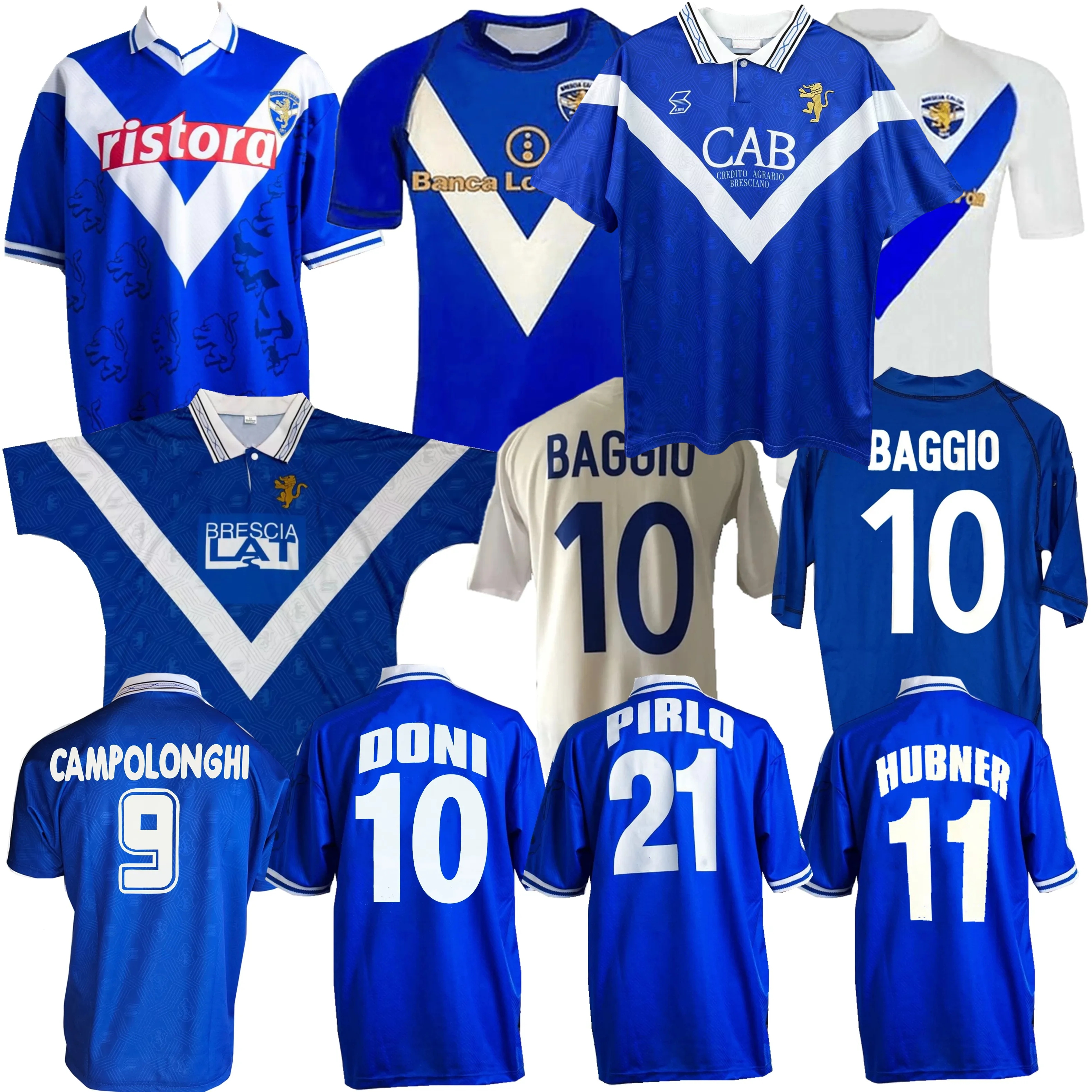 1994 1995 1996 1997 1998 2003 2004 Brescia retro soccer jerseys Baggio Doni PIRLO SAVINO Neri HUBNER classic football shirts