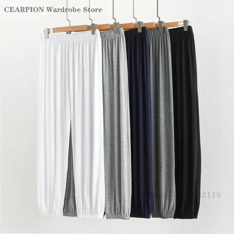 Modal Mens Sleep Bottoms Summer Thin Sleeping Trouser Homewear Pants Loose Casual Lantern Trousers Sleepwear Loungewear 2XL-6XL 260521BJ