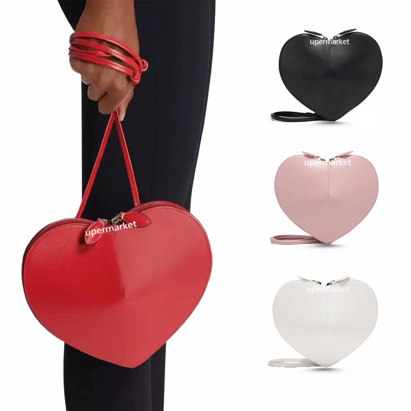 Designer Coeur Shaped Heart Bags Leather Handbag For Women Y2K Black luxury Small Shoulder Bag Daily Single Crossbody Purses Evening Outfit Tote Bag