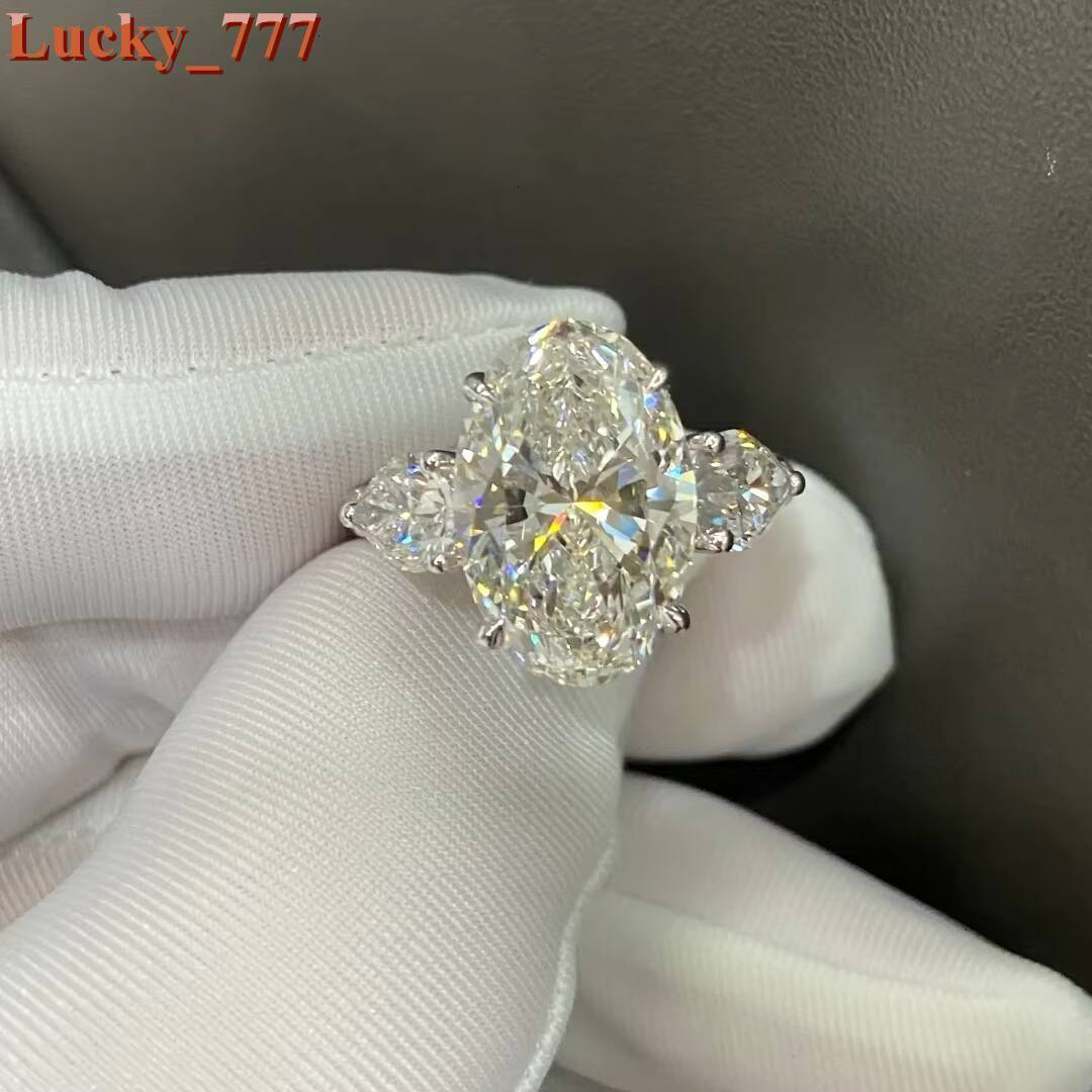 2026 Women Accessories Jewelry IGI Certification 18K Gold Plated Lab Grown Diamond Oval Cut S925 Silver Ring
