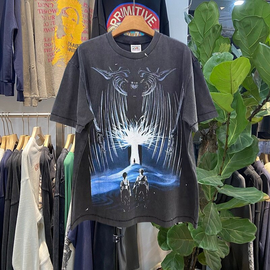 Men's T-Shirt Cotton Washed Vintage Fashion Loose Fit