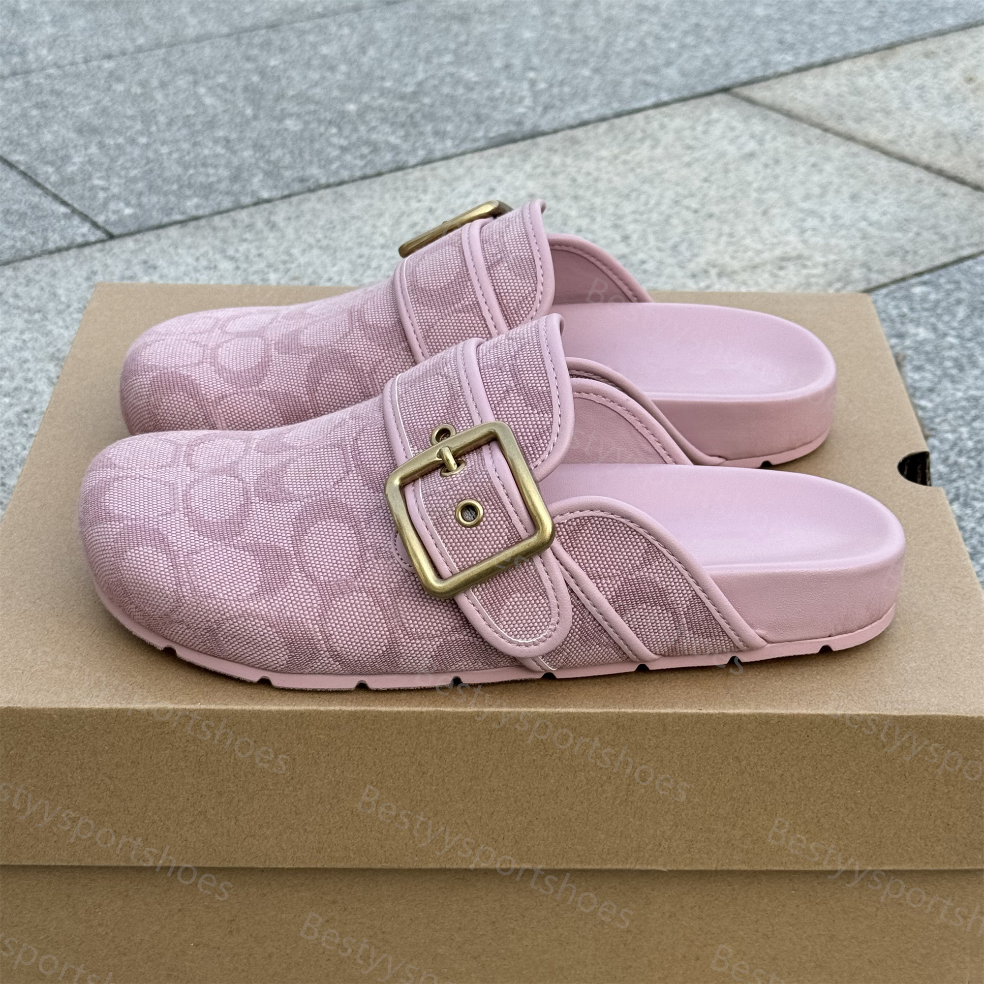 2026 Designer Archival Buckle Clogs Ashton Clog Loafers Women Slippers High Quality Fur Suede Fall Summer Beach Flats Sandals Genuine Leather Slide