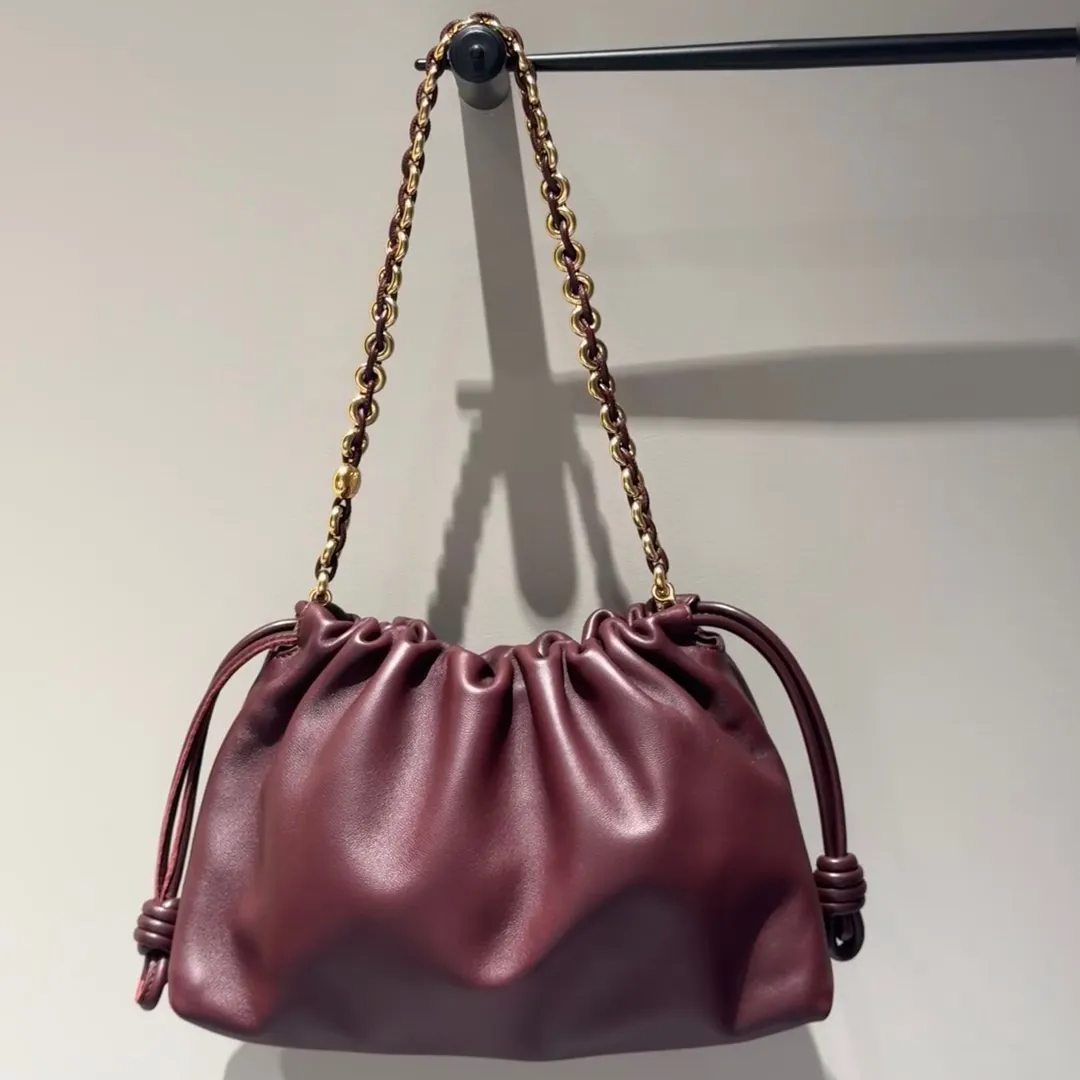 Flamenco Clutch Sheepskin Handbag Crossbody Bag Genuine Leather Womens Burgundy 30cm purple cloud lucky shoulder armpit bag versatile and trendy