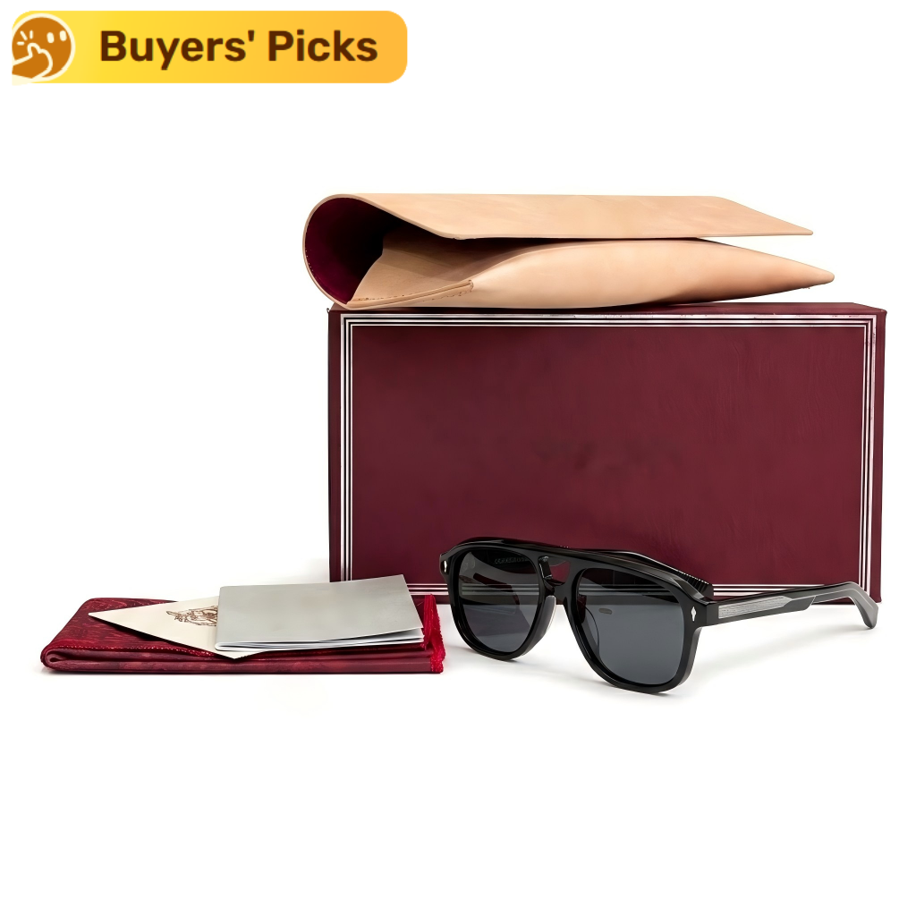 2026 Luxury Designer Sunglasses for women Men Vintage Thick Acetate Frame Pilot Sun Glasses Gold Arrowhead Pins Driving Eyewear with nice box
