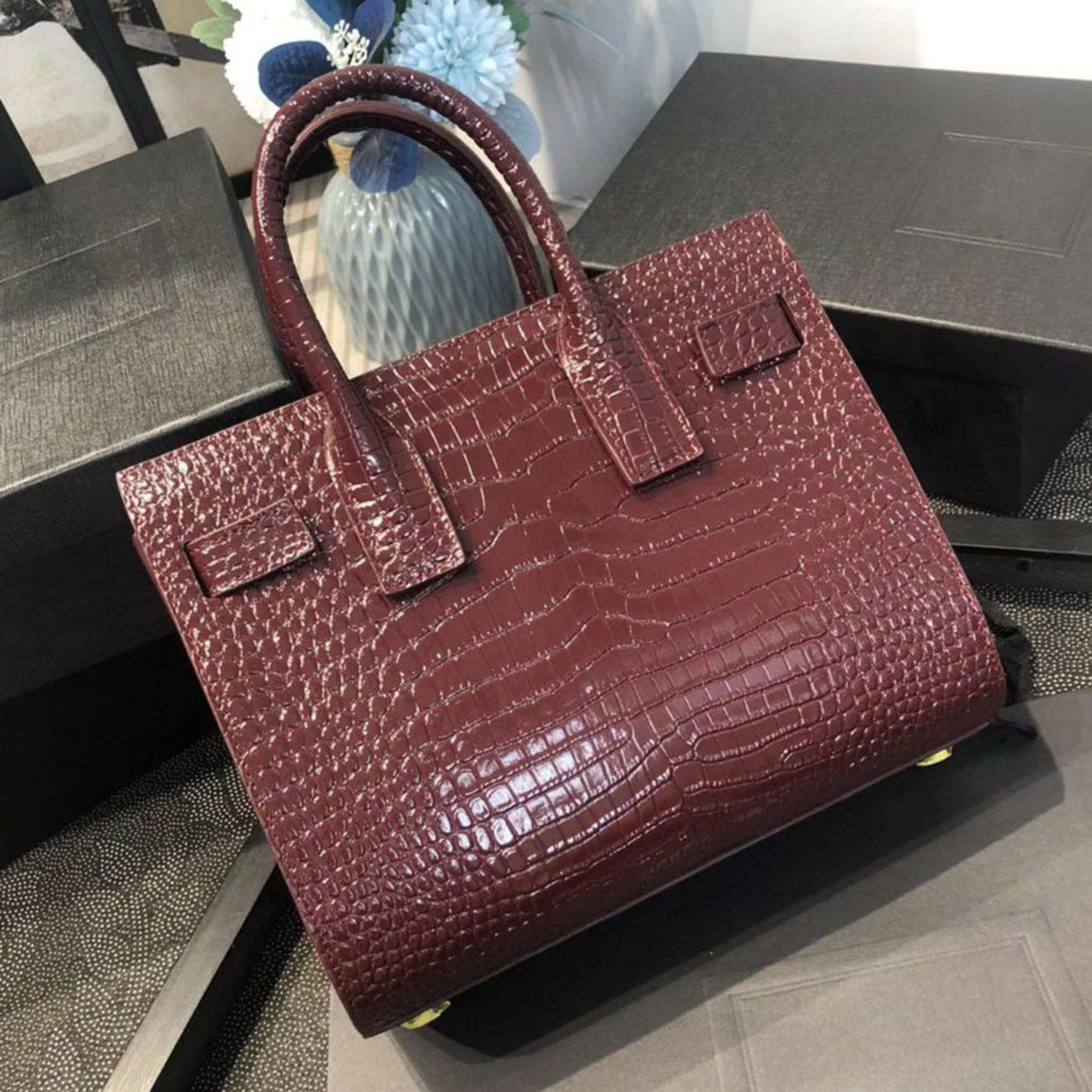 Mirrow quality Sac De Jour Totes Bags Fashion Luxury Women Handbag Shoulder Bags Wallets Crocodile Grain With Lock Dust Bag Crossbody Bag 32 26cm 22