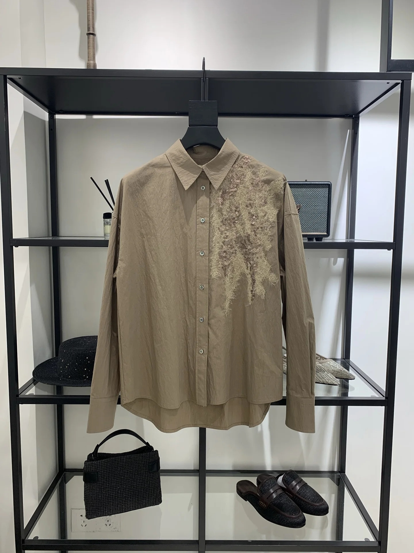 2026 Early Spring Arrival WomenS Embroidered LongSleeve Shirt Collared Style Stylish Elegant Loose Fit 260515BANJIA