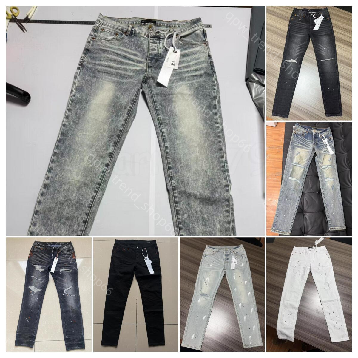 Real photos 25 Designer Jeans Mens purples jeans Men shorts Pants High-end Quality Straight Design Retro Streetwear Casual motorcycle Sweatpants-image-1107354484
