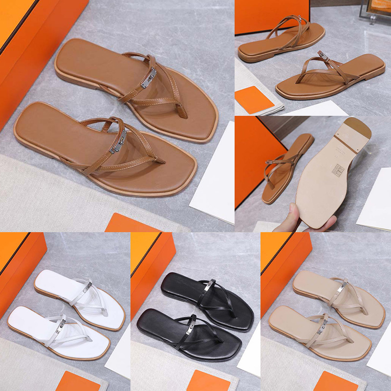 sandales de créateurs diapositives style célébrité Internet boucle en métal tongs à tête carrée pantoufles d'été rétro en cuir marron amincissant