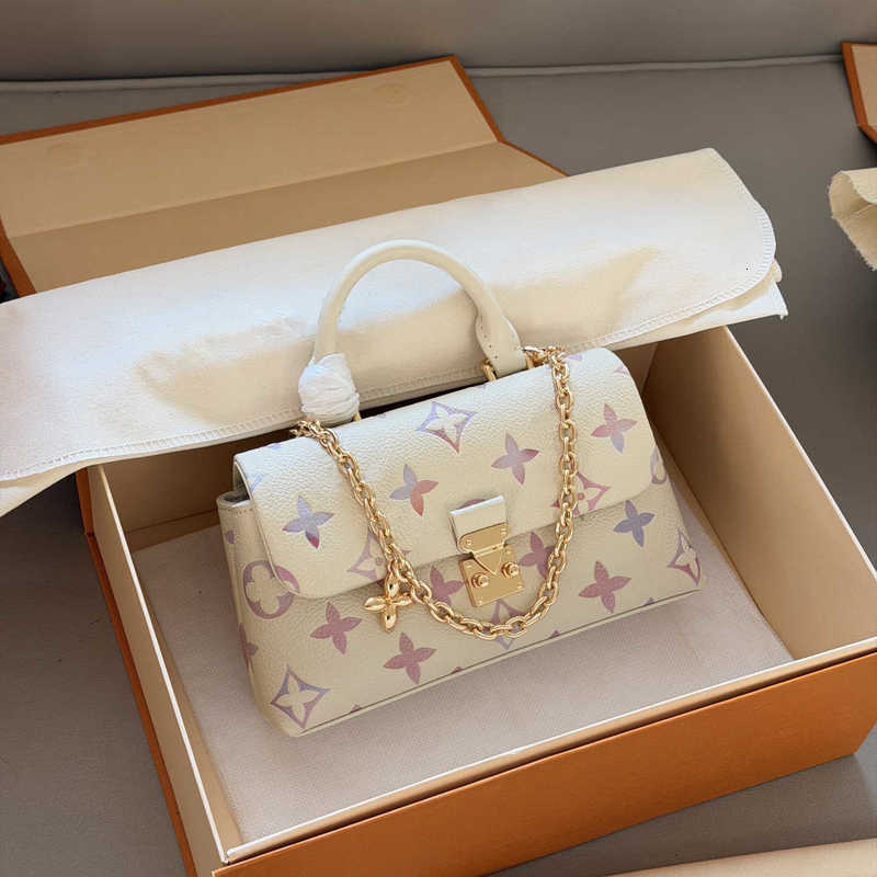12A top Mirror Quality designer Women new gradient purple printed high end handbag crossbody small chain bag versatile