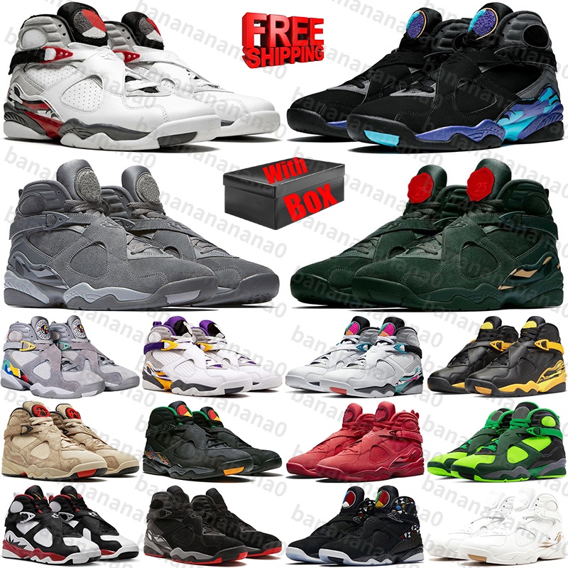 Livraison gratuite avec boîte Designer Basketball 8 8s Chaussures baskets pour Bugs Bunny hommes hommes Gunsmoke BIN 23 Chrome Playoffs Cavs Aqua