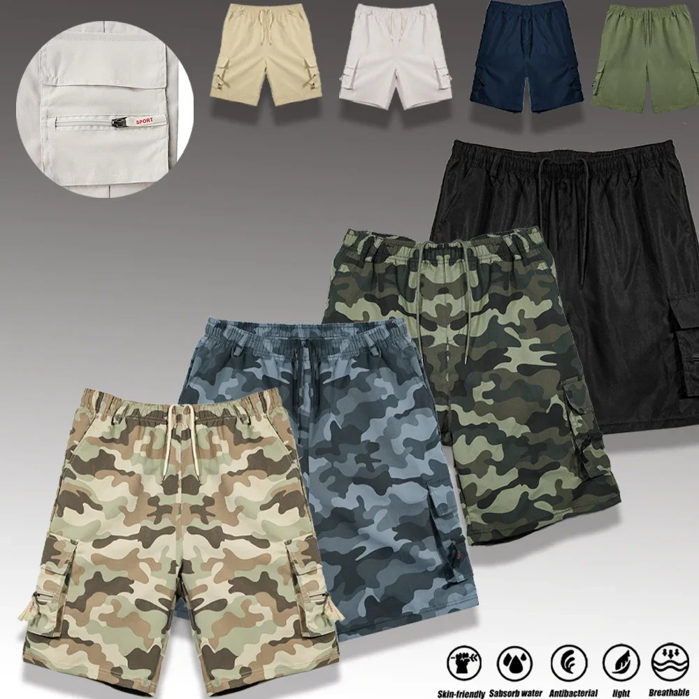 Mens Multiple Pockets Cargo Shorts Camouflage Tactical Hiking Short Pants Summer Waterproof Outdoor Casual Men Clothes 8 Colors 260515BANJIA
