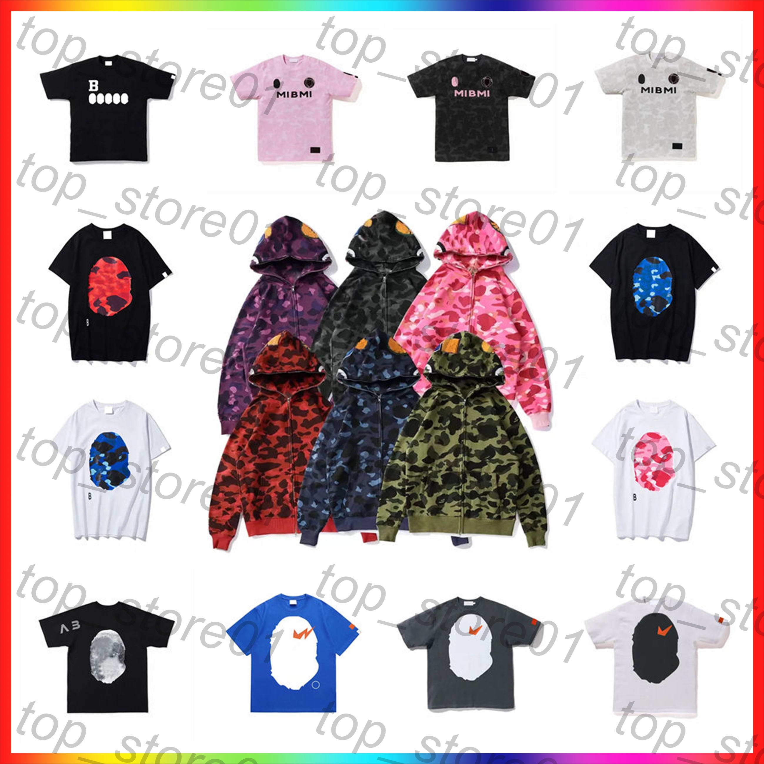5A 2026 Designer Hoodie Mens Hoodies Popular Shark Pattern Fashion Full Zipper Camouflage Sweatshirt WGM Hoodie Pullover Hoody Classic Plush coat sw