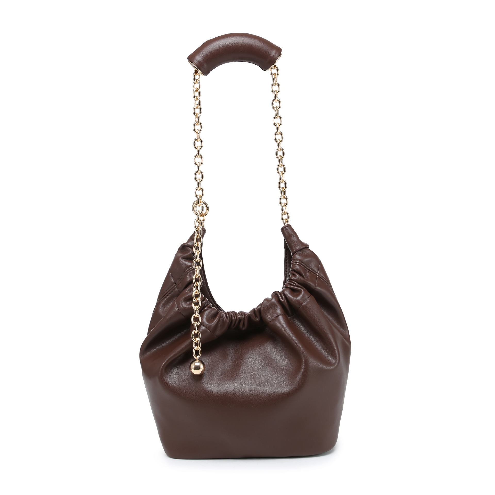 High quality 2027 new hot selling genuine leather women's bag, fashionable and simple single shoulder chain bag, large capacity commuting bag b