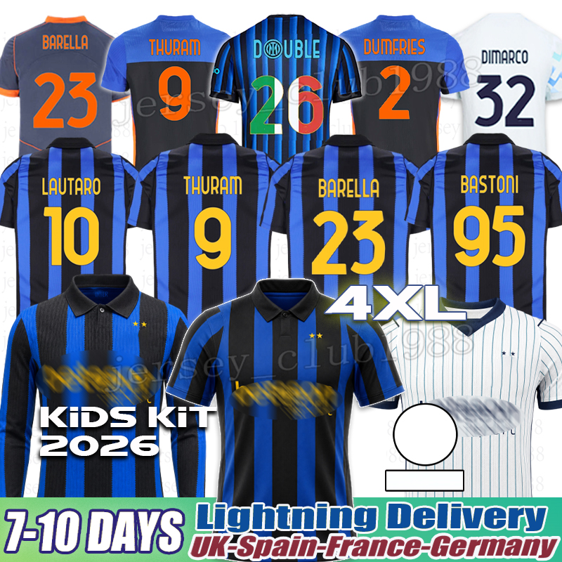 maglia inter 26 27 LAUTARO THURAM BARELLA Soccer Jerseys BASTONI PAVARD inter uniform DIMARCO FRATTESI 2025 inter milan jersey 3XL 4XL-image-956474126