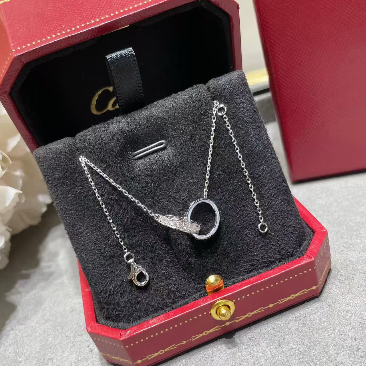 Pendant Necklaces designers quality Love series diamond trend designer jewlery necklace romantic high class feeling pendant titanium steel charm AAA