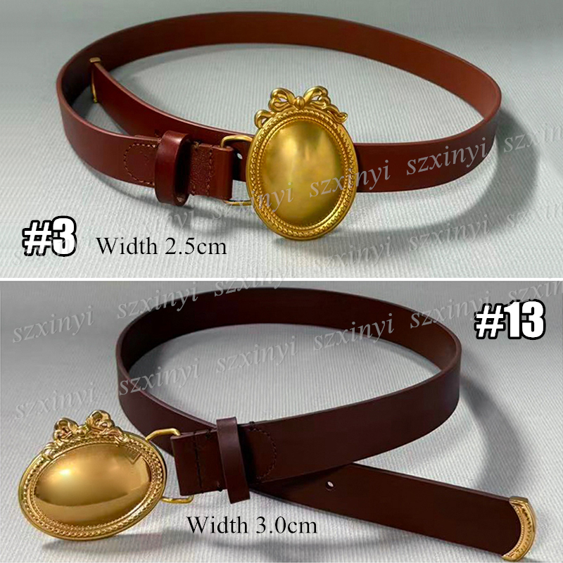 (Vegan Leather) Fashion Women's Belt 2.5cm/3.0cm Width Elliptical Buckle Belts for Women with Gift Box-image-910368418