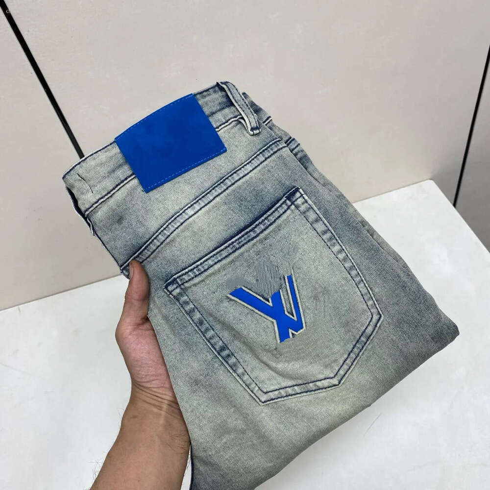 lvs jeans Designer louise jeans, men's jeans, retro style men's trousers, men's slim-fit denim long pants, casual luxury men's h