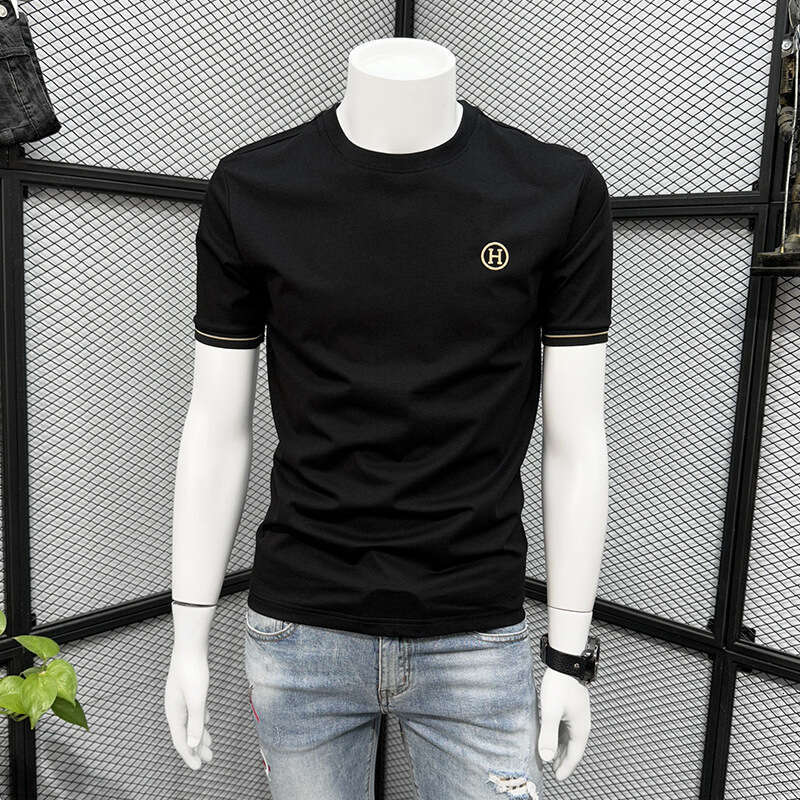 Luxury Designer Clothes Men's Short T Shirt Summer Simple 2023 New Casual Round Neck Half Sleeve Trendy Brand Tee Youth Versatile Top
