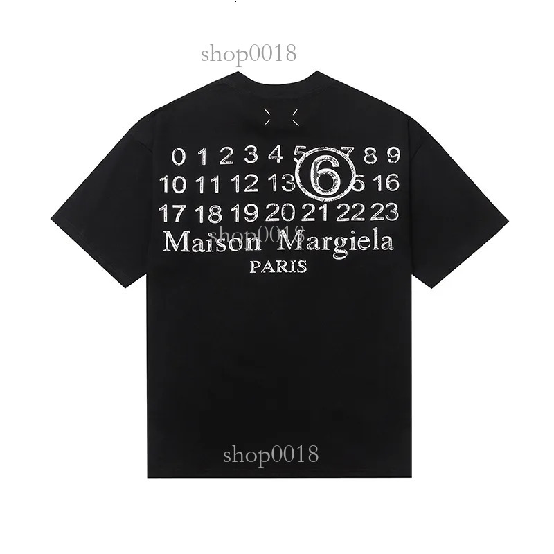 Margeila Shirts Designer Brand Luxury T Mens High Quality Tshirt Digital Pattern Round Neck Trendy Margela Shirt Brand Short Sleeved Fashion Shirt 0