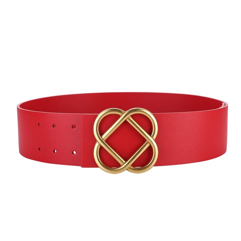 Luxury Brand Designer 2026 Wo -quality Genuine Leather Ins-style Decorative Belt Gold-tone Interlocking Buckle Versatile Waistband for Coats Dresses