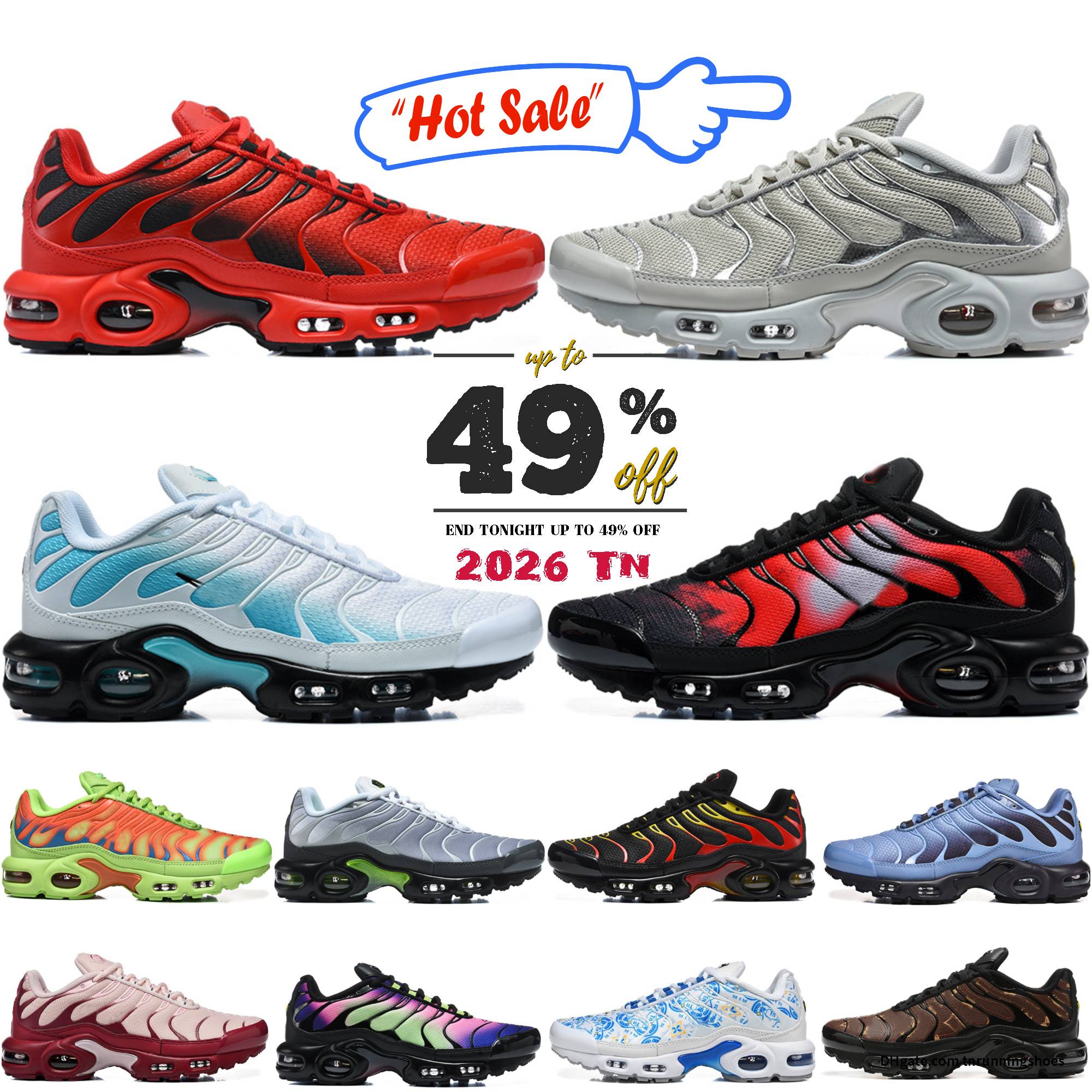 2026 Designer Plus Tn Running Shoes Chaussures Neon Tns Mens Triple White Black Smoke Grey Volt World Indigo Liquid Lime Sunrise Flairemax Outdoor T