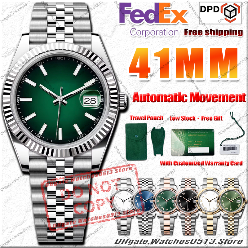 41MM Watches Fluted Bezel Designer Watches High Quality Cal.3235 Automatic Mechanical Movement 904L Stainless Steel Sapphire 10ATM Waterproof Lumino