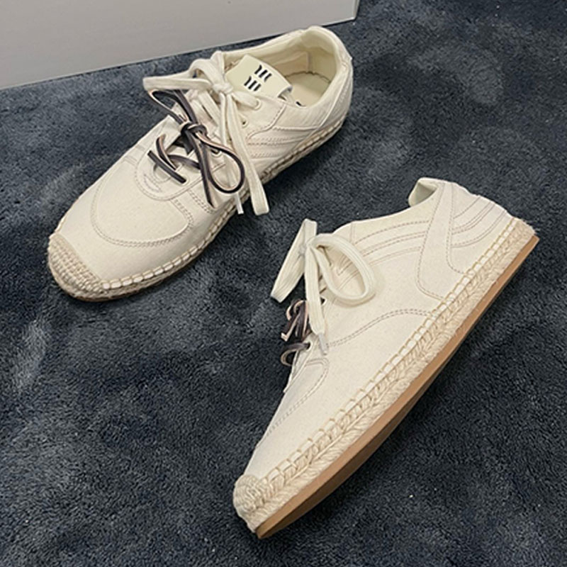 Baskets en gabardine de gymnase décontractées pour femmes, texture vintage, style espadrille, légèreté de créateur, baskets en gabardine de gymna