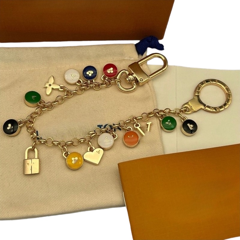 Designer keychains luxury colorful candy chain bag charm elegant pendant car chain charm bag keyring jewelry bag charm fashion accessories bag ornam