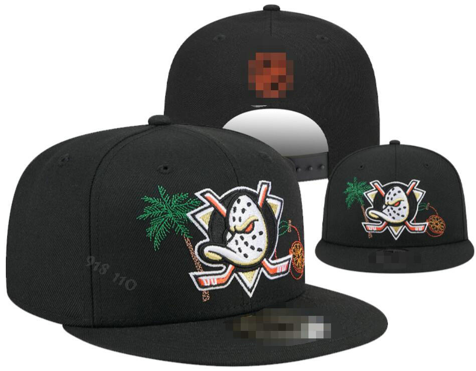 Ducks Basketball Snapback Hockey Baseball Champions Snap Back Hats Womens Mens Flat Caps Strapback Hip Hop Sports Fitted Hat Chapeau Cap casquettes