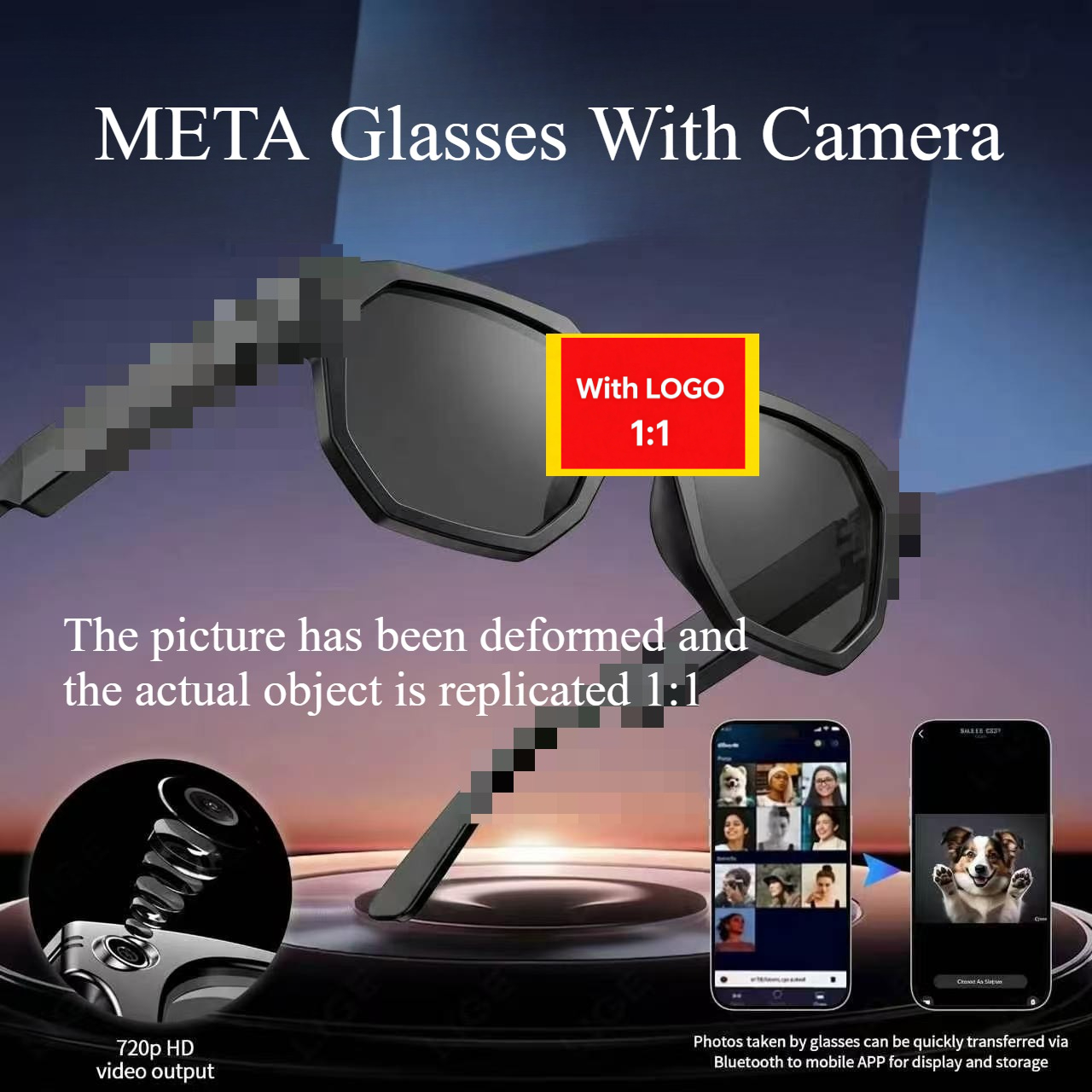 META Glasses With Camera Gen2 With LOGO HD Camera Photograph Control Voice Recording Translation Bluetooth Call Sports Waterproof Anti-Uv Sunglas-image-1104169513
