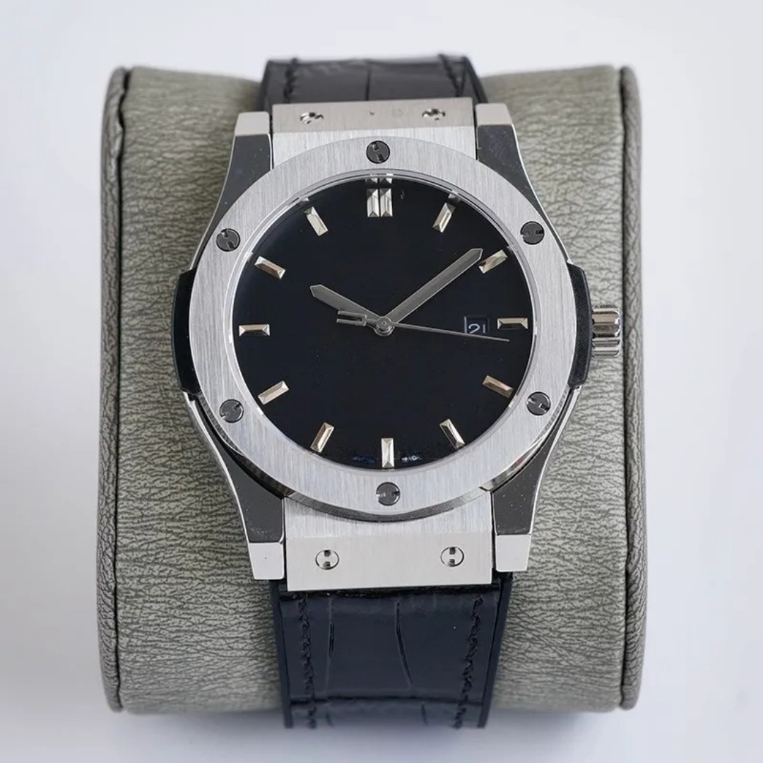 Luxury men watch designer automatic 42mm stainless steel watch mens luxury leather strap stainless Dark Navysteel watch