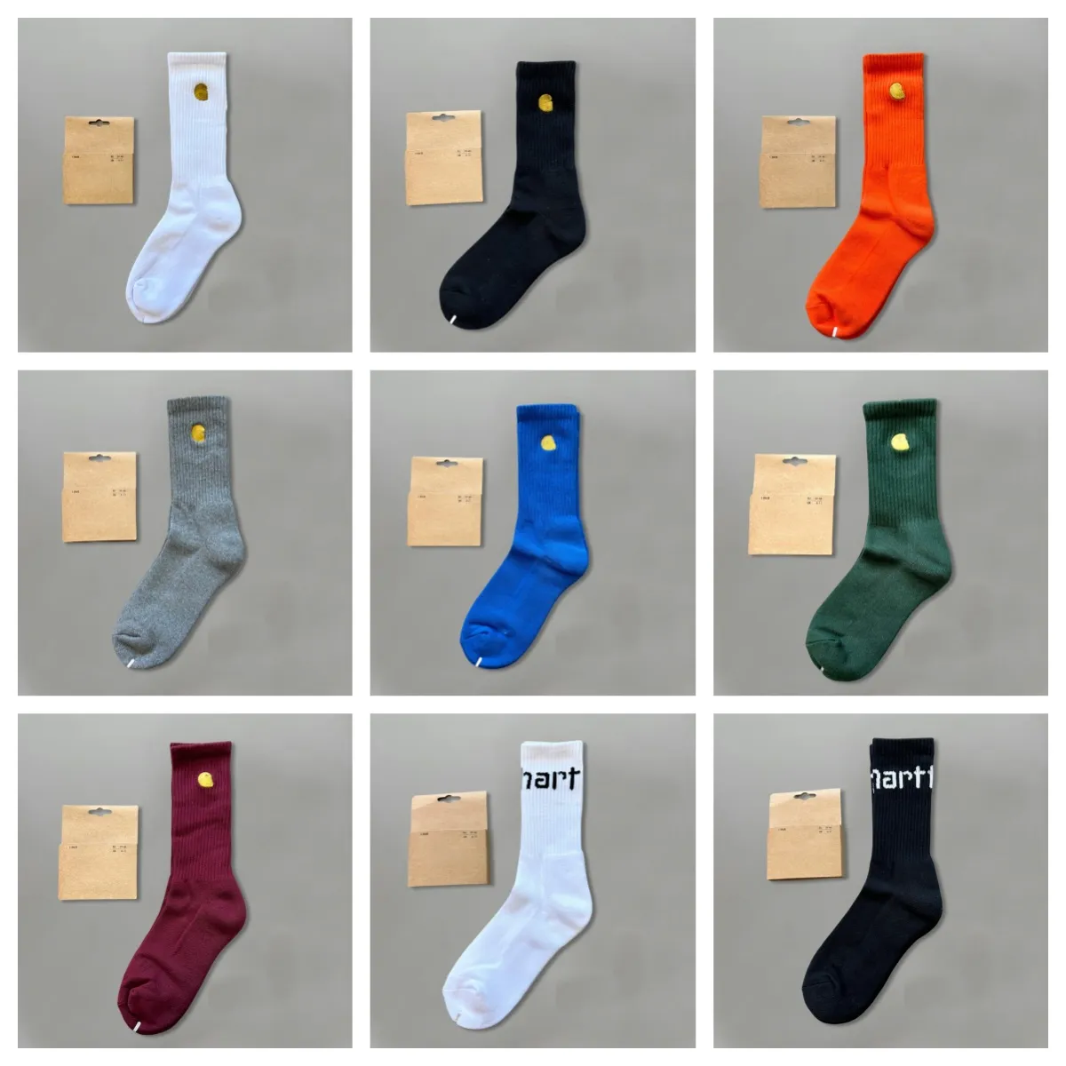 Multi-Colors Crew Socks with Letter Logo Unisex Cotton Blend Ribbed Casual Sport Brand Socks Comfort Cushioned Athletic Socks for Men Women Free Siz