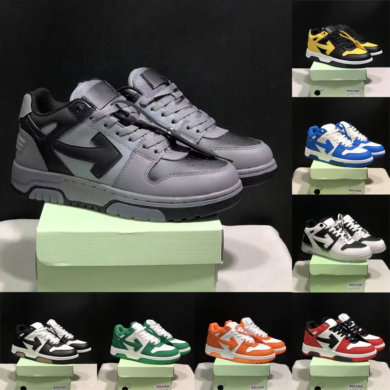 Out Of Office Sneaker Designer Shoes Skates Mens Womens Casual shoes Leather Black White Grey Pink Green Navy Orange Red Blue Plate-forme Work Out S