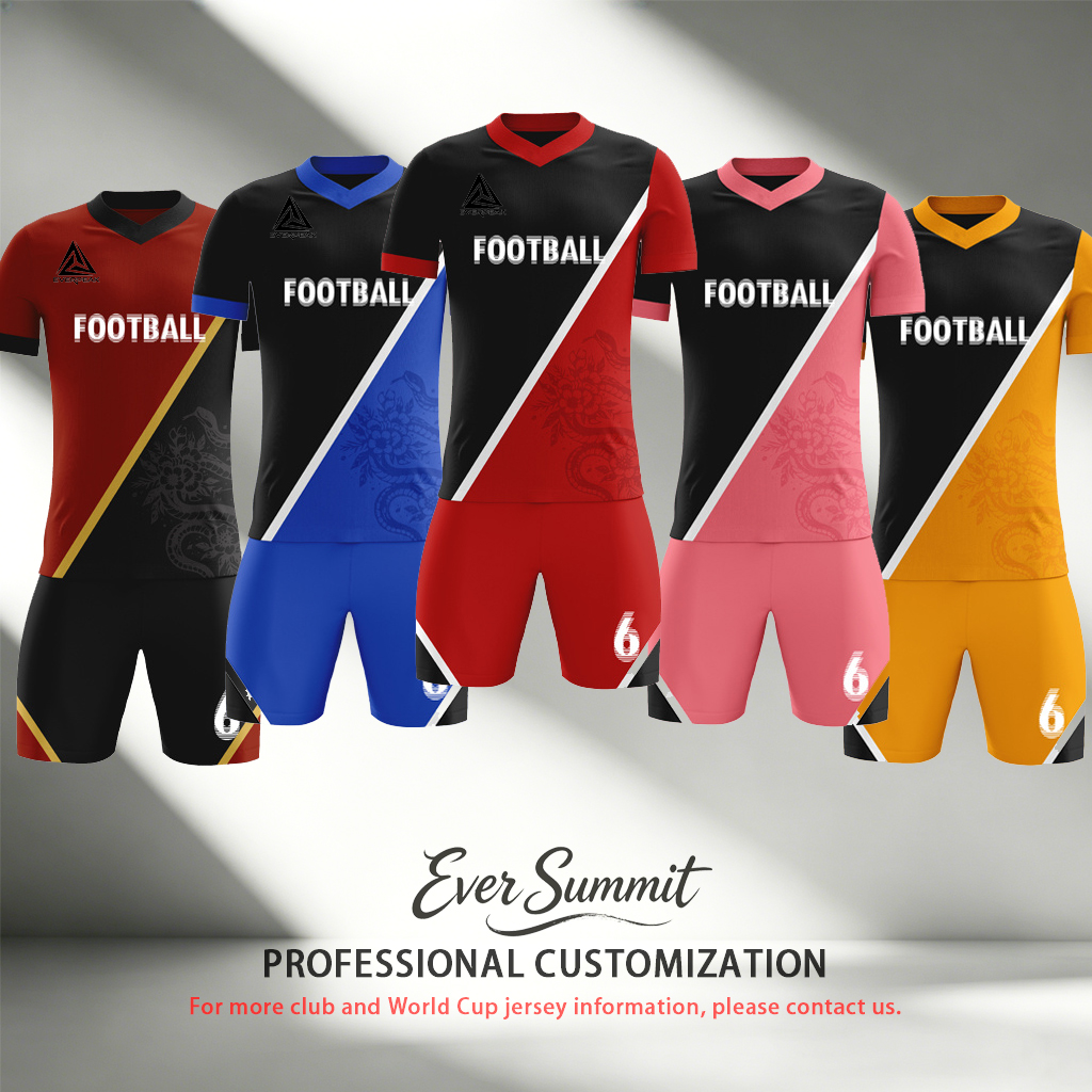 Conjunto de camiseta de fútbol de color dividido personalizado, uniforme de fútbol de secado rápido para hombres con pantalones cortos, logotipo de