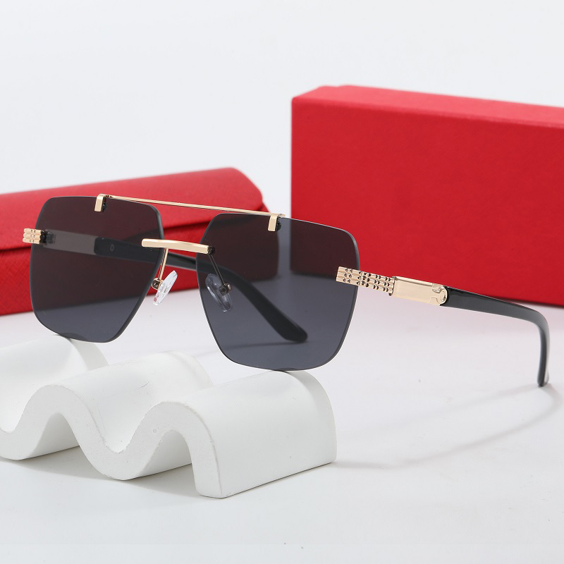 With Box Designer Sunglasses Luxury Eyeglasses Euro American Trend Glasses Black Golden Clear Blue Hip Hop Matching Driving Shading UV Polarized Cas