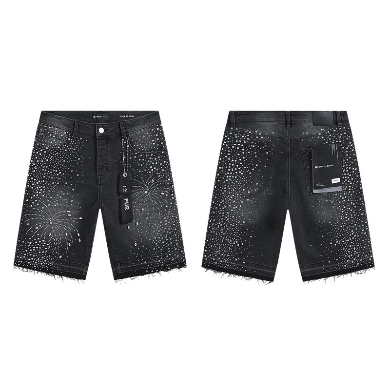 Men Jeans Shorts Baggy High Street Casual Loose Fit Summer Denim Short Pants Unisex Retro Washed Embroidery Hip Hop Streetwear