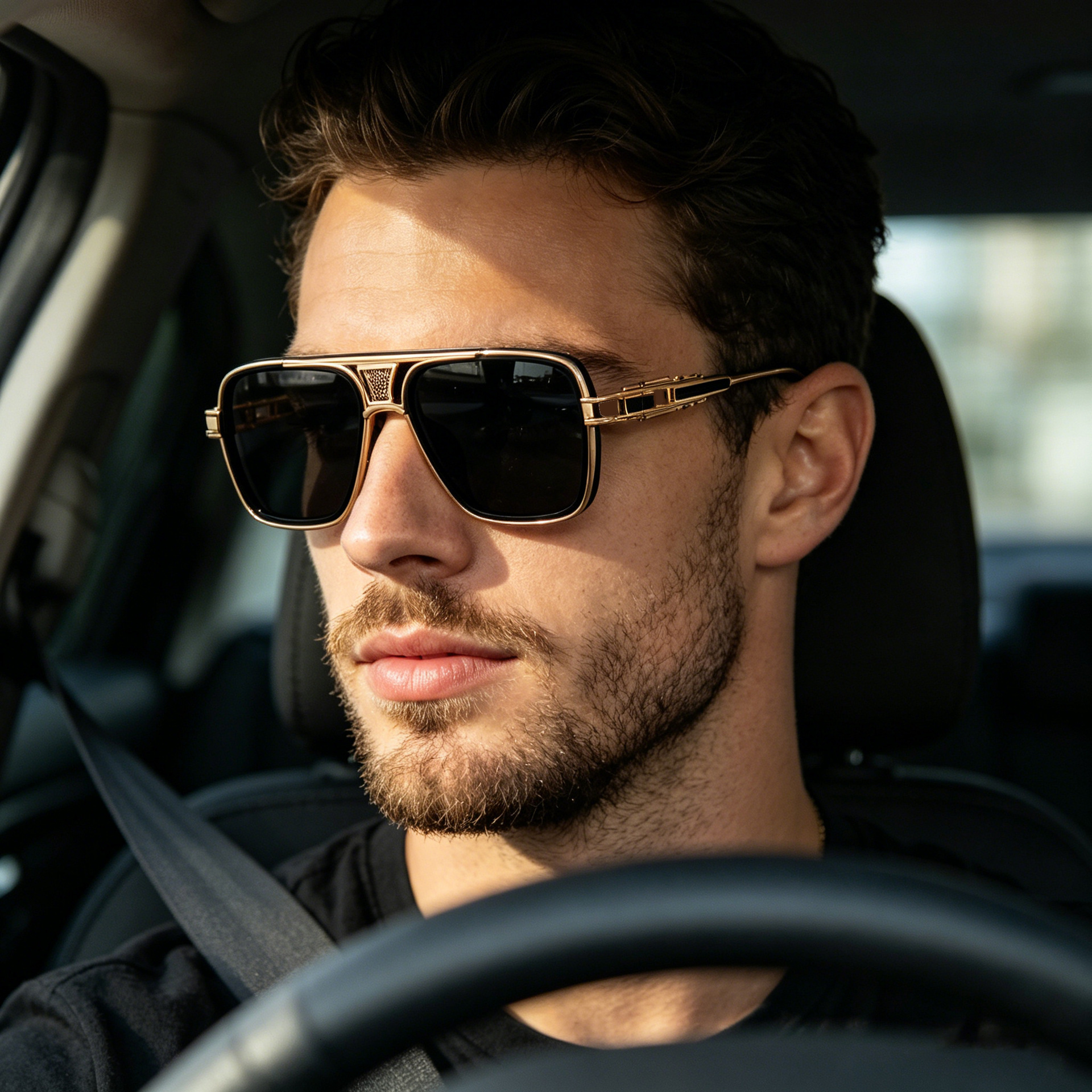 High Quality 2025 New European American Fashion Square Frame Polarized Men, Retro Metal, Unique and High-end Men's Sunglasses for Sales