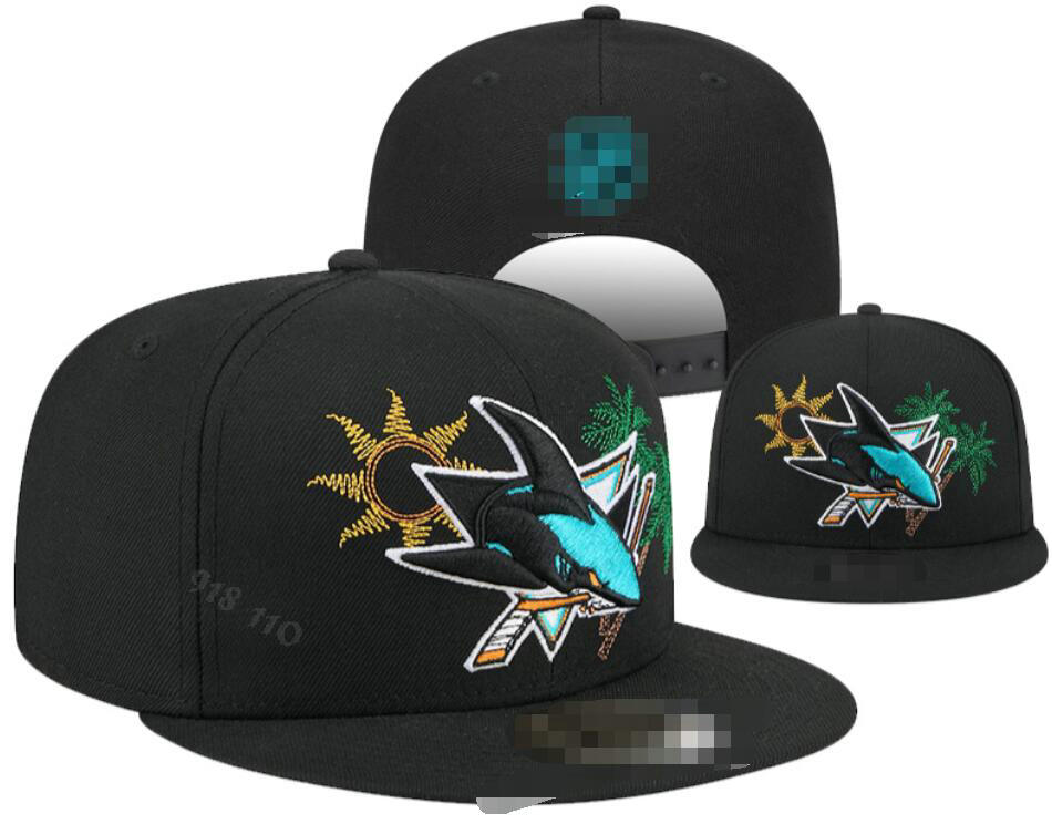 SHARKS Basketball Snapback Hockey Baseball Champions Snap Back Hats Womens Mens Flat Caps Strapback Hip Hop Cap Sports Fitted size Hat Chapeau Cap c