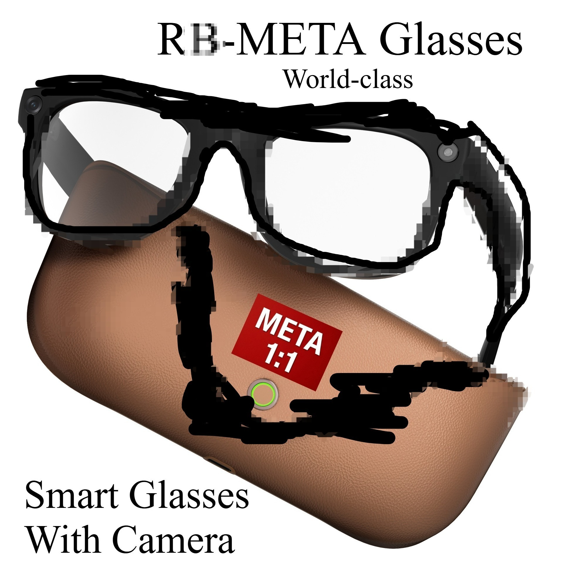 META Glasses With Camera,With Charging Case Smart Glasses 8MP Camera, AI Real-time Translation, Music, Bluetooth Call,Connect to the APP, support-image-1106422276