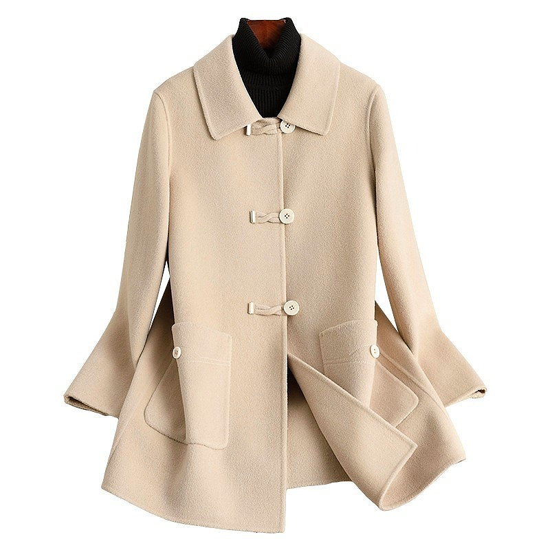 D3970 Double-faced fleece wool coat for women short 2024 autumn and winter new Chinese style mother's wear-image-1107489110
