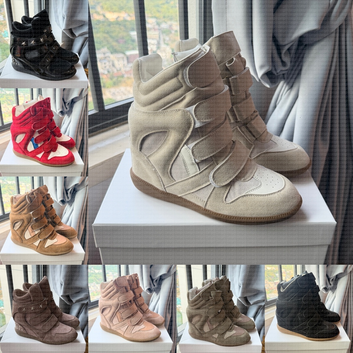 Deisgner Brand Hot Sale-black Bekett Boots Genuine Leather Winter Boots Leather-trimmed Suede Wedge Sneakers Fashion Show New Shoes Size Eur35-45