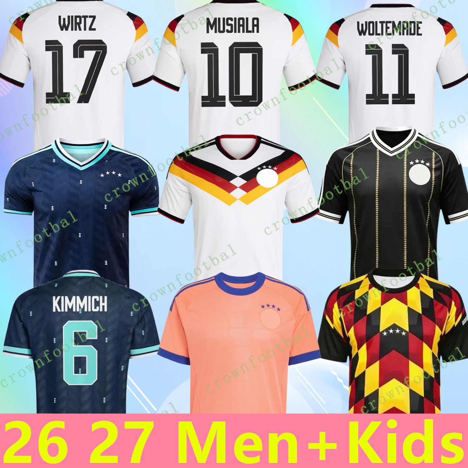 Allemagne Coupe du monde 2026 Maillots de football 26 27 Allemagne Rétro 125e anniversaire Maillots Home Away Fans Joueur Hommes Enfants KIMMICH