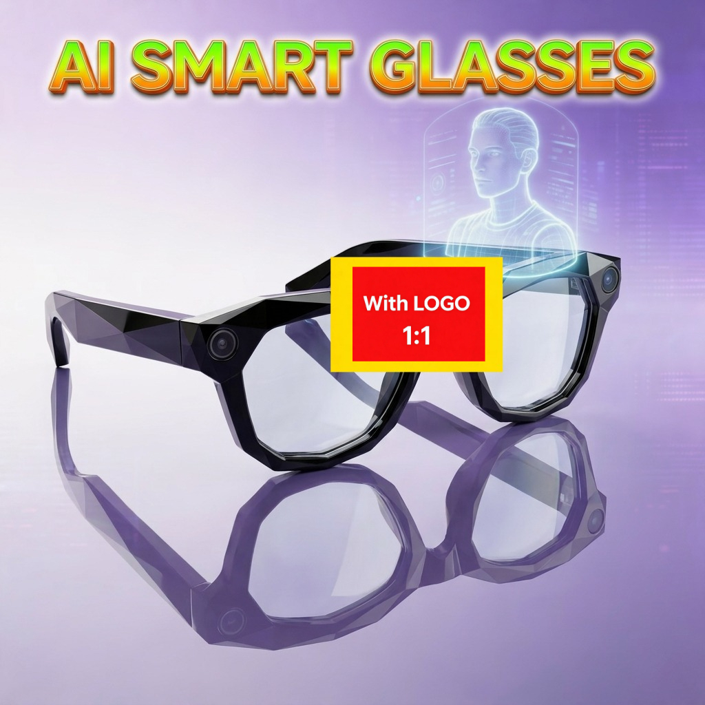 META AI Smart Glasses With R.B LOGO With Camera Sunglasses Bluetooth Call Camera, Anti-Shake Camera Glasses with Video Recording Dual Mic, Simult-image-1101350405